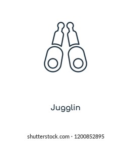 Jugglin concept line icon. Linear Jugglin concept outline symbol design. This simple element illustration can be used for web and mobile UI/UX.
