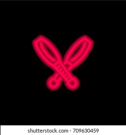 Jugglin Mace red glowing neon ui ux icon. Glowing sign logo vector