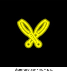 Jugglin Mace yellow glowing neon ui ux icon. Glowing sign logo vector