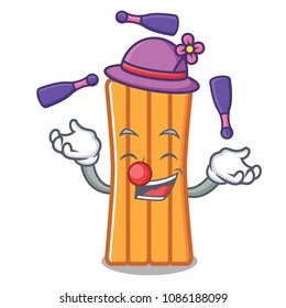 Juggling air mattress mascot cartoon