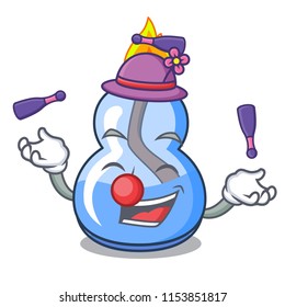 Juggling alcohol burner mascot cartoon