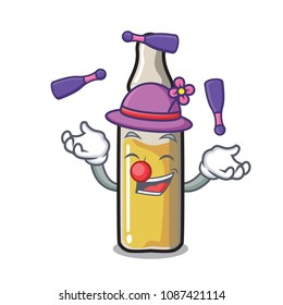 Juggling ampoule mascot cartoon style