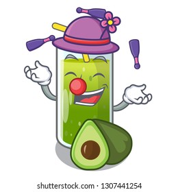 Juggling avocado smoothies in the cartoon shape