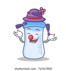 Juggling baby bottle character cartoon