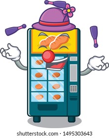 Juggling bakery vending machine in the cartoon