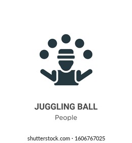 Juggling ball glyph icon vector on white background. Flat vector juggling ball icon symbol sign from modern people collection for mobile concept and web apps design.