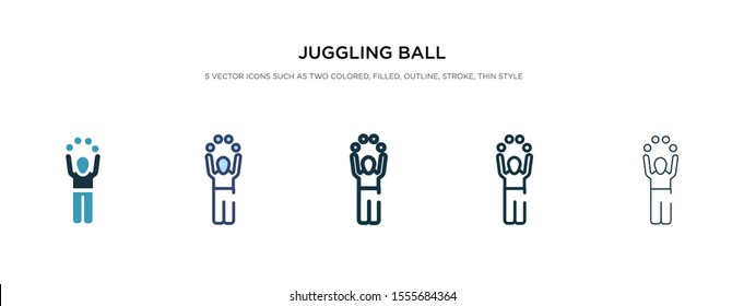 juggling ball icon in different style vector illustration. two colored and black juggling ball vector icons designed in filled, outline, line and stroke style can be used for web, mobile, ui