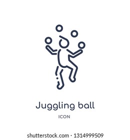 juggling ball icon from people outline collection. Thin line juggling ball icon isolated on white background.