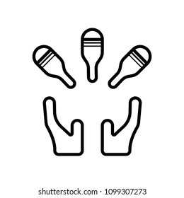 Juggling ball vector icon. Emblem isolated on white background. Modern simple icon style for graphic and web design, logo. EPS10
