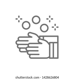 Juggling balls, juggler, circus line icon.