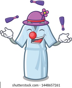 Juggling bathrobe isolated with in the cartoon