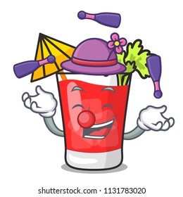 Juggling bloody mary mascot cartoon