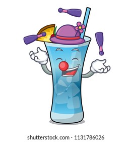 Juggling blue hawaii mascot cartoon