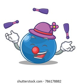 Juggling blueberry character cartoon style