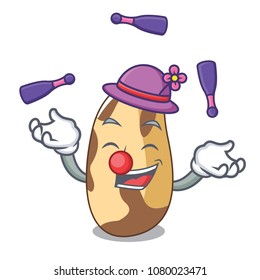 Juggling brazil nut mascot cartoon