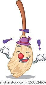 Juggling broom behind in the character door