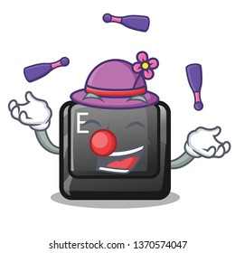 Juggling button E on a game cartoon