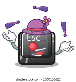Juggling button esc isolated in the character