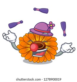 Juggling calendul flower tree is character shape