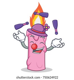 Juggling candle character cartoon style