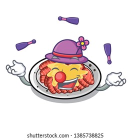 Juggling carpaccio in the a character shape