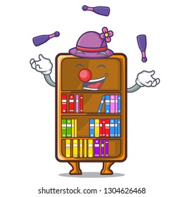 Juggling cartoon bookcase in the study room
