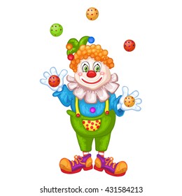 Juggling cartoon clown