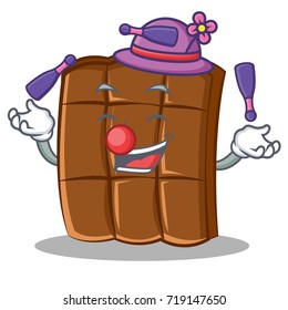 Juggling chocolate character cartoon style