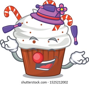 Juggling christmas cupcake with in cartoon shape