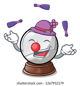 Juggling christmas snow globe in shape cartoon