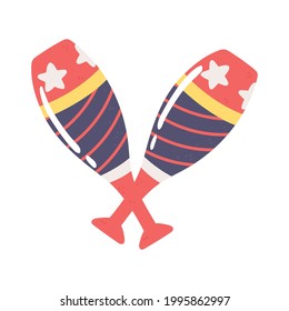 juggling clubs circus isolated icon