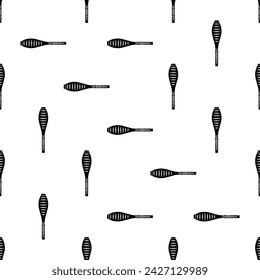 Juggling Clubs Icon Seamless Pattern, Club, Pin, Baton Vector Art Illustration
