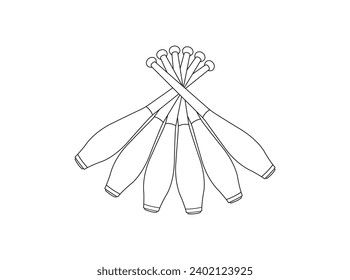 juggling clubs outline icon. Juggling Clubs Icon, Club, Pin, Baton Vector line Art Illustration. Circus symbol vector illustration. Juggling clubs icon in black style isolated on white background.