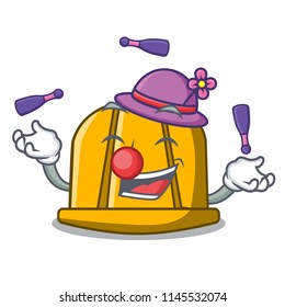 Juggling construction helmet mascot cartoon