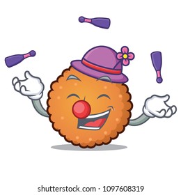 Juggling cookies mascot cartoon style