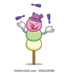 Juggling dango mascot cartoon style