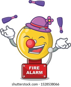 Juggling fire alarm in the a cartoon