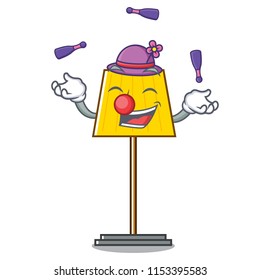 Juggling floor lamp mascot cartoon