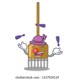 Juggling Garden tools and supplies for soil treatment character