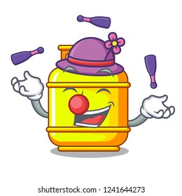 Juggling gas tank cylinder Isolated on mascot