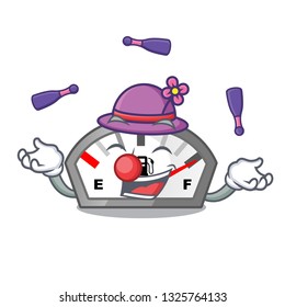 Juggling gasoline indicator in the a mascot