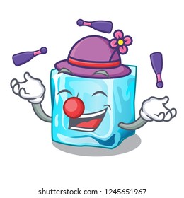 Juggling ice cubes on the cartoon funny
