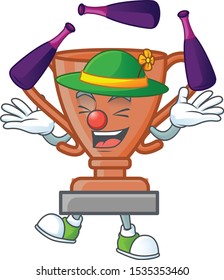 Juggling icon bronze trophy in the cartoon