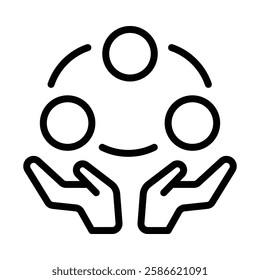 Juggling icon illustration in line style. Perfect for website mobile app presentation. Suitable for any user interface and user experience