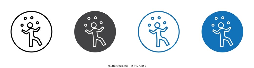 Juggling icon Logo sign in thin line outline