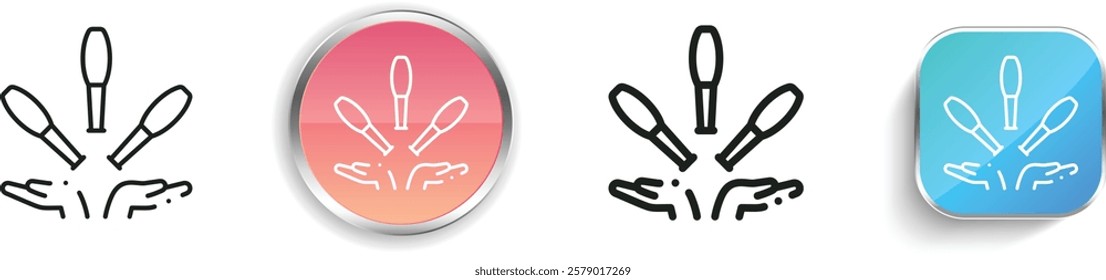 Juggling icon. Thin Linear, Regular and Button Style Design Isolated On White Background