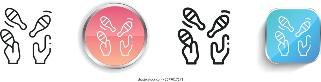 Juggling icon. Thin Linear, Regular and Button Style Design Isolated On White Background