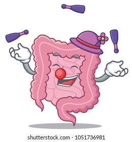 Juggling intestine mascot cartoon style