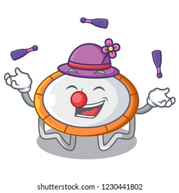 Juggling isolate on trampoline transparent shape mascot
