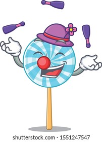 juggling lollipop in a mascot candy basket